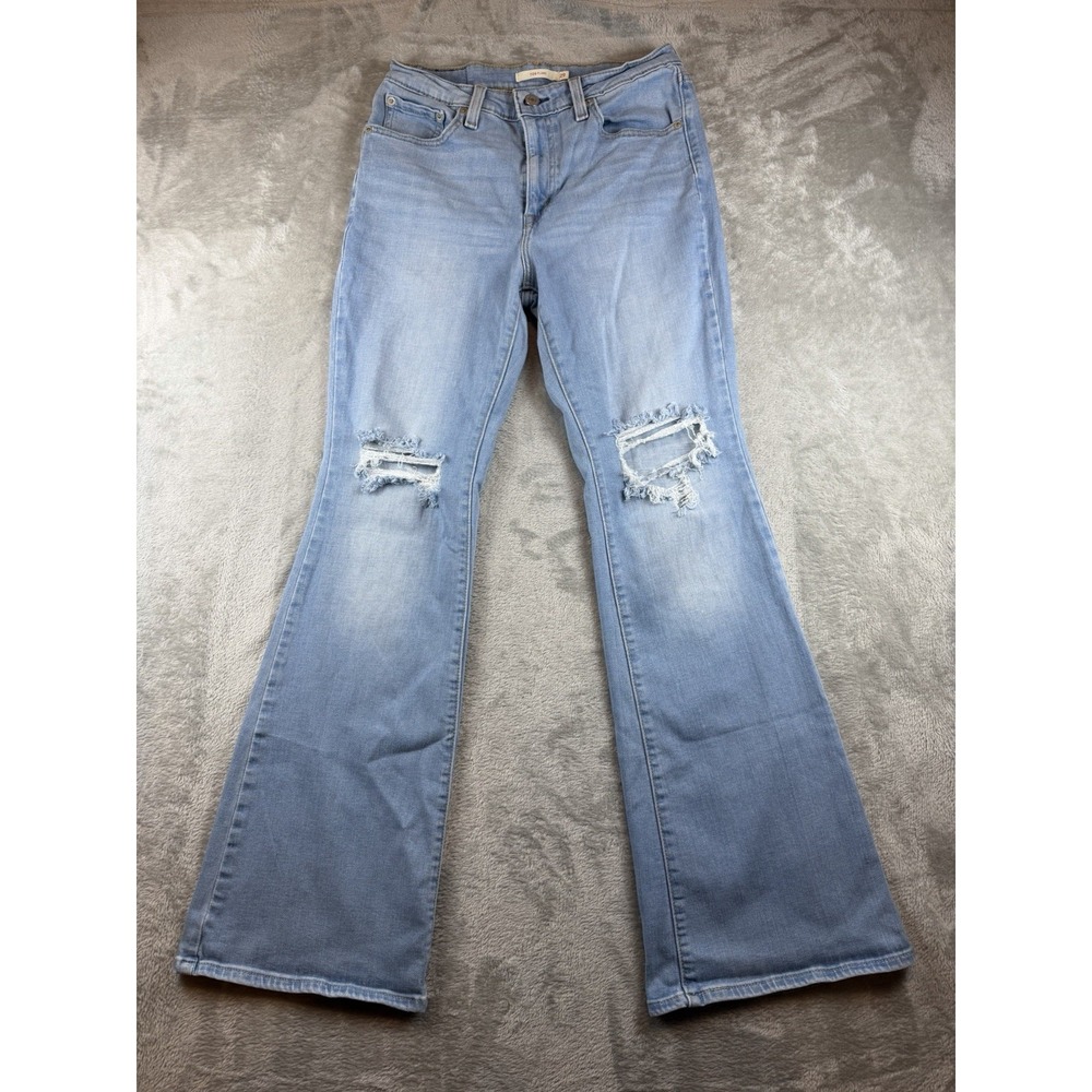 Levi's 726 Jeans Women's‎ Size 29 Flare Distressed Denim Light Wash
